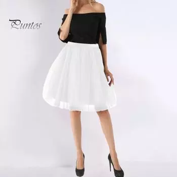 Женская ретро-балетная юбка, эластичная, с высокой талией, 3-слойная фатиновая юбка, танцевальная юбка, карнавальная, косплей, юбка-пачка S красный