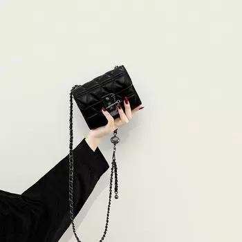 Женская ретро-мини-сумка через плечо с цепочкой - осень/зима 2022 года, дизайн с текстурой помады