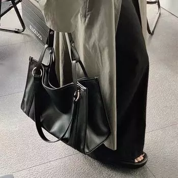 Женская ретро-мода 2025 года, сумка-тоут: Универсальная, вместительная, портативная сумка через плечо для поездок на работу коричневый