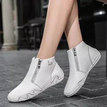 Женская ретро-обувь из натуральной кожи больших размеров для мужчин, износостойкая повседневная обувь с высоким берцем для отдыха на природе 37