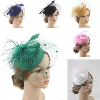 Женская ретро-повязка на голову с зажимом, береты, повязка на голову Sinamay, свадебная шляпа Ascot чёрный