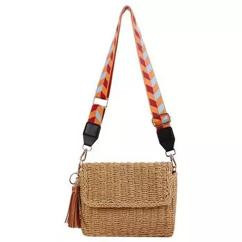 Женская ретро соломенная сумка большой емкости вязаная крючком пляжная сумка однотонная плетеная сумка женская летняя повседневная сумка коричневый