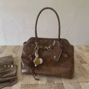 Женская ретро-сумка большой вместимости: Универсальная текстура, простой дизайн, удобно держать в руке и носить на плече