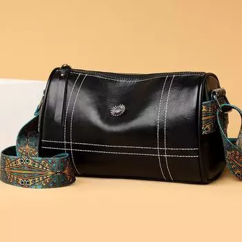 Женская ретро сумка через плечо модная сумка-подушка из коровьей кожи первого слоя повседневная сумка-мессенджер светло-коричневого