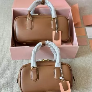 «Женская ретро-сумка-мессенджер из натуральной кожи для камеры и боулинга 2024 года»