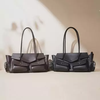 Женская ретро-сумка с большим объемом и несколькими карманами 2025 года в стиле мотоцикла — универсальная сумка-мессенджер для ношения под мышкой и через плечо