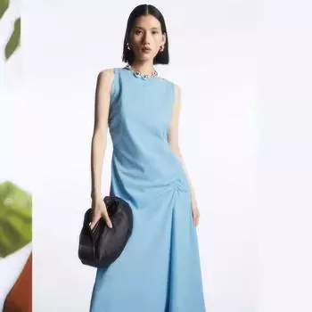 Женская ретро-юбка без рукавов CO*S с нестандартным кроем - 2025 Весна/Лето Тонкое плиссированное платье