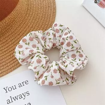 ?Женская резинка для волос с принтом, высокоэластичная, в виде кольца для волос в виде толстой кишки, с цветочным принтом, держатель для хвостика, резинка, аксессуары для волос