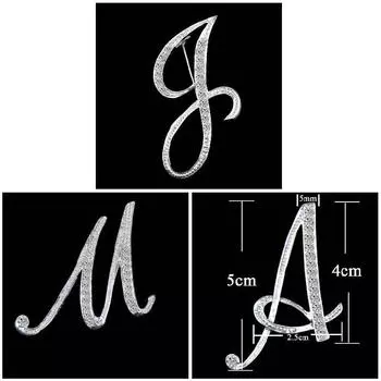 Женская роскошная английская брошь с буквами А-Я, булавка со стразами, металлическая глянцевая булавка для воротника с лацканами для девочек, декор для шарфа, мужской бейдж, пряжка для воротника