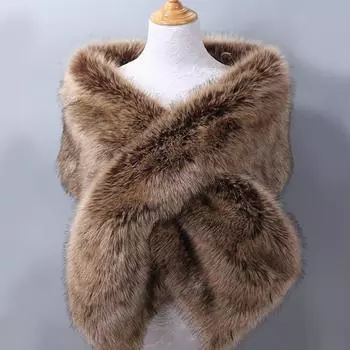 Женская роскошная шаль из искусственного меха, зимняя свадебная утолщенная мягкая теплая удобная шаль из искусственного меха для свадебной вечеринки S