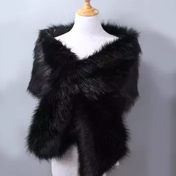 Женская роскошная шаль из искусственного меха, зимняя свадебная утолщенная мягкая теплая удобная шаль из искусственного меха для свадебной вечеринки S