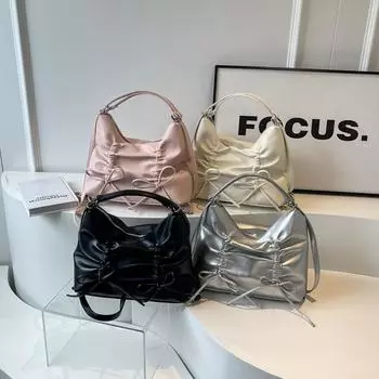 Женская роскошная сумка на плечо из искусственной кожи, повседневная сумка-тоут, регулируемый ремень, однотонный рюкзак, женская уличная сумка розовый