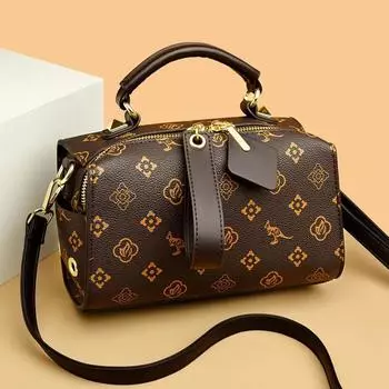 Женская роскошная сумка-подушка Boston с большим объемом и принтом в стиле ретро, сумка-тоут через плечо