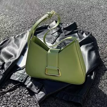 Женская роскошная сумочка и кошелек из однотонной искусственной кожи с боковой сумкой под мышкой 27x16x7cm чёрный