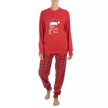 Женская рождественская пижама с длинными рукавами 42166 L красный