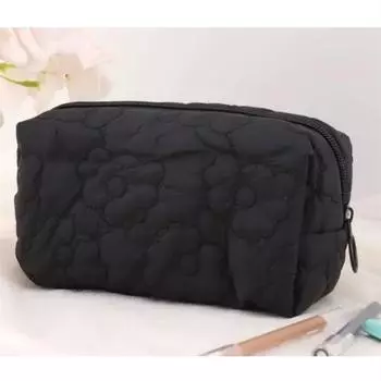 Женская розовая, белая хлопковая подушка с цветочной вышивкой, косметичка, большая вместительная сумка-органайзер для макияжа, портативная дорожная сумка для хранения розовый