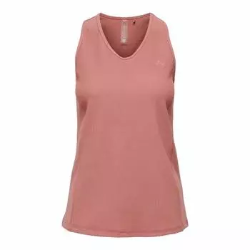Женская розовая струящаяся майка с V-образным вырезом и вырезом на спине ТОЛЬКО S розовый
