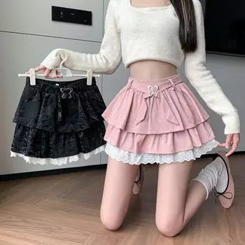 Женская розовая юбка-плиссе А-силуэта в винтажном стиле 90-х годов, эстетика Y2k, мини-юбка в стиле Харадзюку, корейская юбка в стиле Лолиты, одежда 2000-х годов S розовый