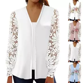 Женская рубашка блузка верхняя одежда принт длинный рукав повседневный праздничный базовый топ на пуговицах кардиган L розовый