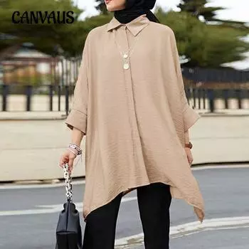 Женская рубашка больших размеров, модная повседневная блузка, топ S чёрный