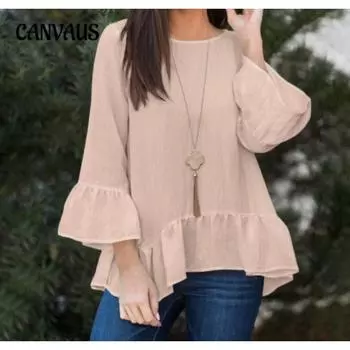 Женская рубашка больших размеров, полупрозрачная, с круглым вырезом, пляжная рубашка от солнца, топы для легкого ветра S белый