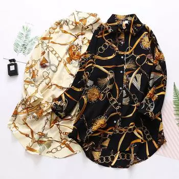 Женская рубашка больших размеров, рубашка средней длины, солнцезащитная, воротник-стойка, винтажная рубашка 4XL чёрный