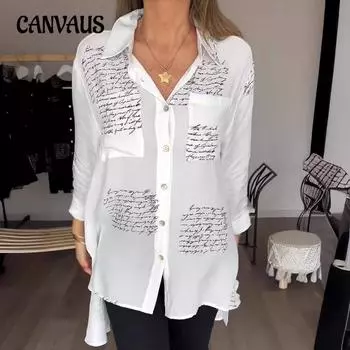 Женская рубашка больших размеров, весенне-летняя модная свободная сексуальная рубашка с принтом «парусник» S чёрный