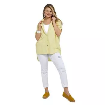 Женская рубашка большого размера Fierte Lm13240, льняная застежка на пуговицы