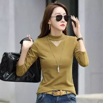 Женская рубашка-бомбер с длинными рукавами, полуводолазка, большой размер, универсальный осенне-зимний стиль, теплый внутренний слой S белый