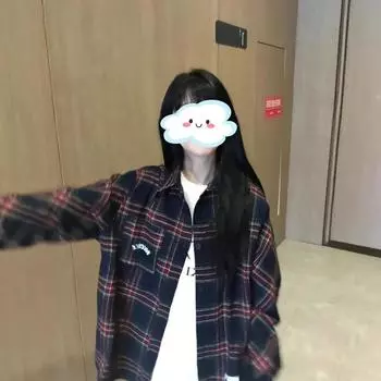 Женская рубашка бордового цвета с вышивкой в стиле ретро в клетку — модная куртка свободного кроя с длинными рукавами на весну/лето L