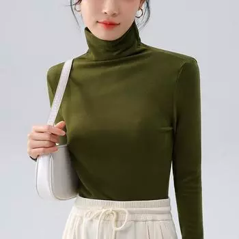 Женская рубашка из немецкого бархата с высоким воротом, двусторонняя утепленная резинка на поясе с внутренней подкладкой S