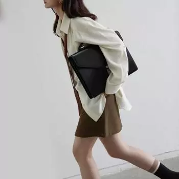 Женская рубашка однотонная с длинным рукавом и лацканами, повседневная рубашка свободного кроя для офиса и вечеринок, повседневная одежда M бежевый