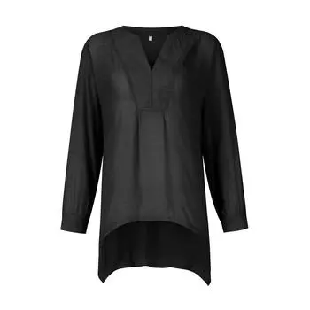 Женская рубашка оверсайз, свободная повседневная однотонная футболка с v-образным вырезом и рукавами 3/4, топ M хаки