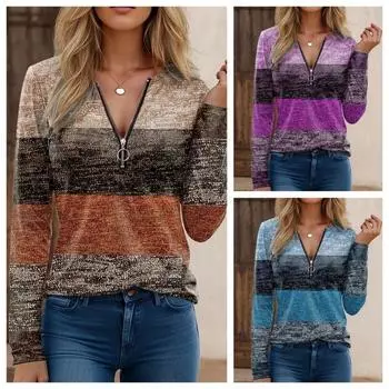 Женская рубашка-поло с длинным рукавом и принтом «цветные блоки» в клетку на осень и зиму S темно-коричневого