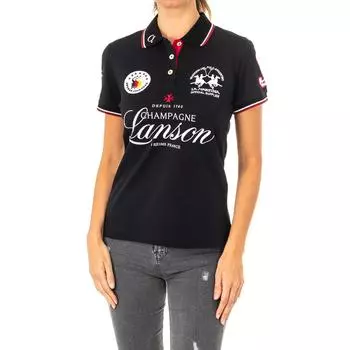 Женская рубашка-поло с короткими рукавами и воротником с лацканами 2WP184 M чёрный