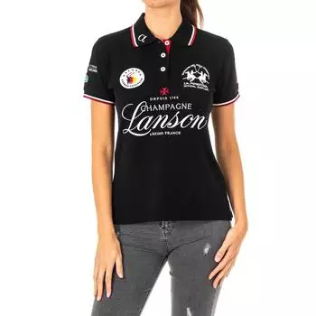 Женская рубашка поло с короткими рукавами и воротником-лацканами 2WP160 S чёрный