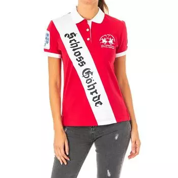 Женская рубашка-поло с короткими рукавами и воротником с лацканами 2WPG77 L красный