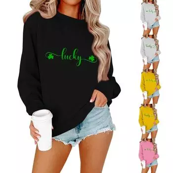 Женская рубашка повседневная с длинным рукавом праздничная ул.. Футболка с изображением шеи Патрика L