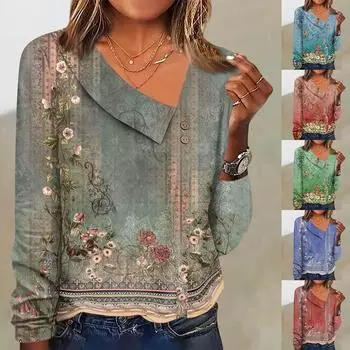 Женская рубашка, повседневная сексуальная модная плиссированная футболка с двойным горизонтальным воротником, воротник на пуговицах, модная одежда, топ с v-образным вырезом, футболка, пуловер, топ M