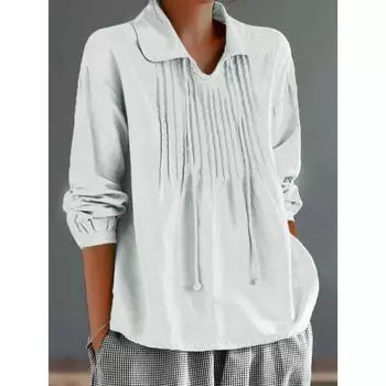 Женская рубашка-пуловер с лацканами, весна-лето, большой размер, женская рубашка 3XL