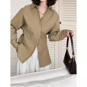 Женская рубашка с длинным рукавом и лацканами Juzhi - весенний стиль (5002) Large