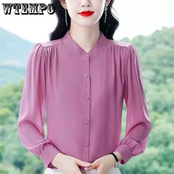 Женская рубашка с длинным рукавом во французском стиле, весна-осень, рубашка больших размеров, модный топ с темпераментом M