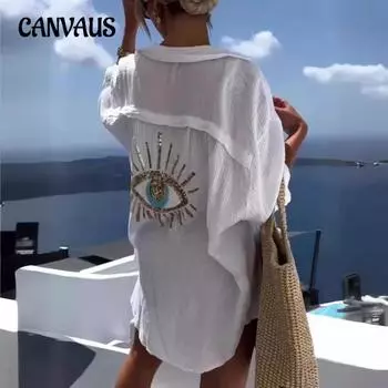 Женская рубашка с длинными рукавами и лацканами из хлопка и льна, повседневная модная рубашка на весну и лето S чёрный