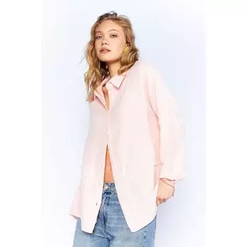 женская рубашка с кусочками муслина пыльной розы | Эди100166905