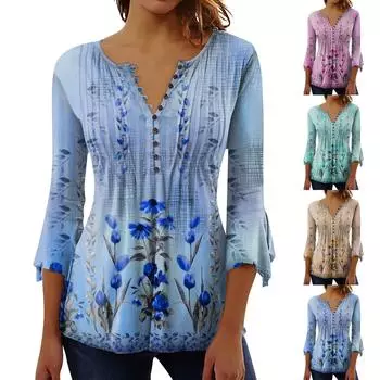 Женская рубашка с принтом на пуговицах, рубашка, леггинсы, топ XXXL хаки