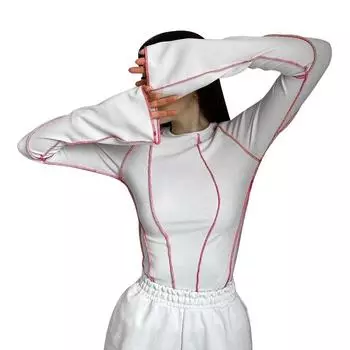 Женская рубашка с расклешенными рукавами в полоску, повседневные узкие базовые блузки с длинными рукавами и рюшами, укороченные топы S белый