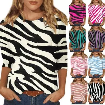 Женская рубашка с рукавами 3/4, праздничный топ, футболка с узором, повседневный базовый топ, пуловер L бежевый