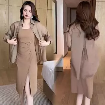 Женская рубашка с защитой от солнца, шифоновые топы с лацканами и длинными рукавами сзади на шнуровке, однобортный однобортный топ S хаки