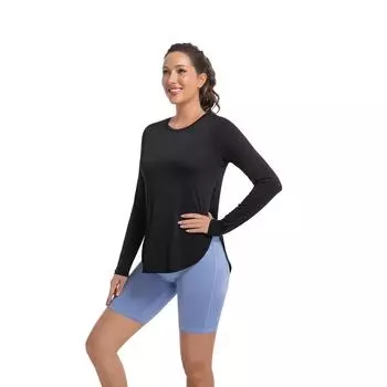 Женская рубашка с защитой от солнца UPF 50+ — охлаждающая, легкая и дышащая, блокирующая УФ-излучение, летняя верхняя одежда XS чёрный