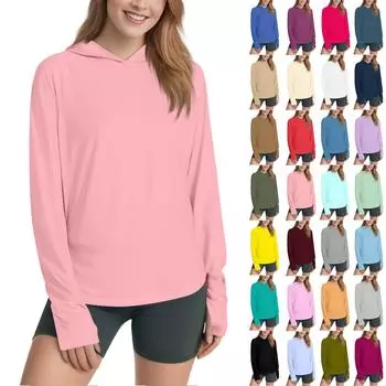 Женская рубашка Sunblock Ice Silk с капюшоном Upf 50+ с длинным рукавом, легкая быстросохнущая футболка для походов L бежевый